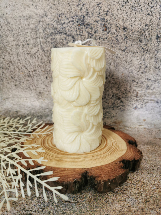 Floral pillar candle